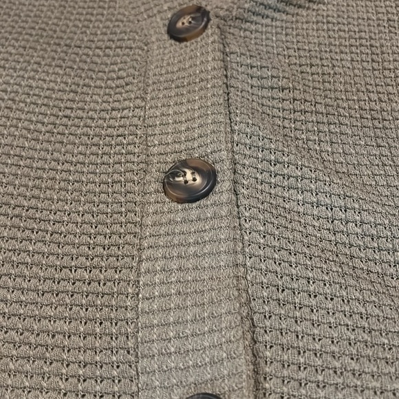 Olive Green Button-Up Women's Sweater - Picture 3 of 3